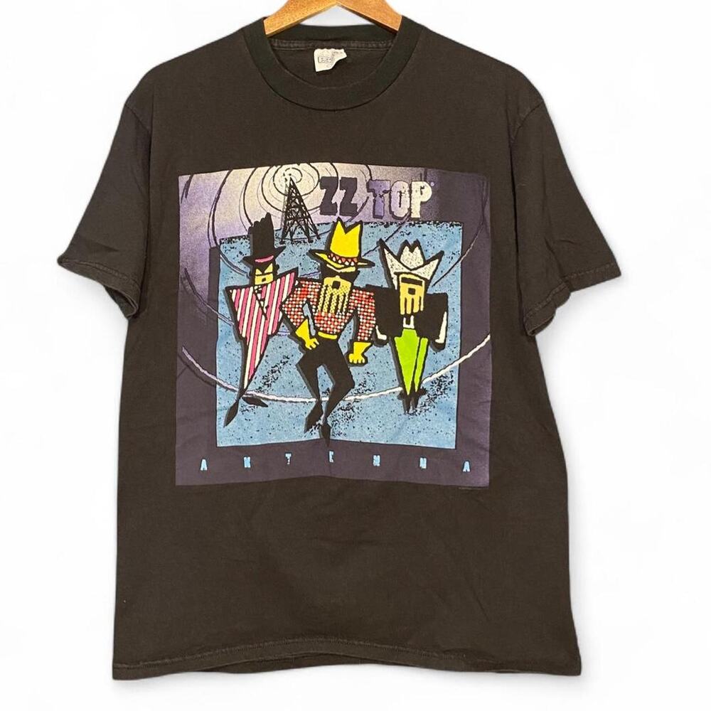 Vintage 90s zz top antenna tour tee shirt